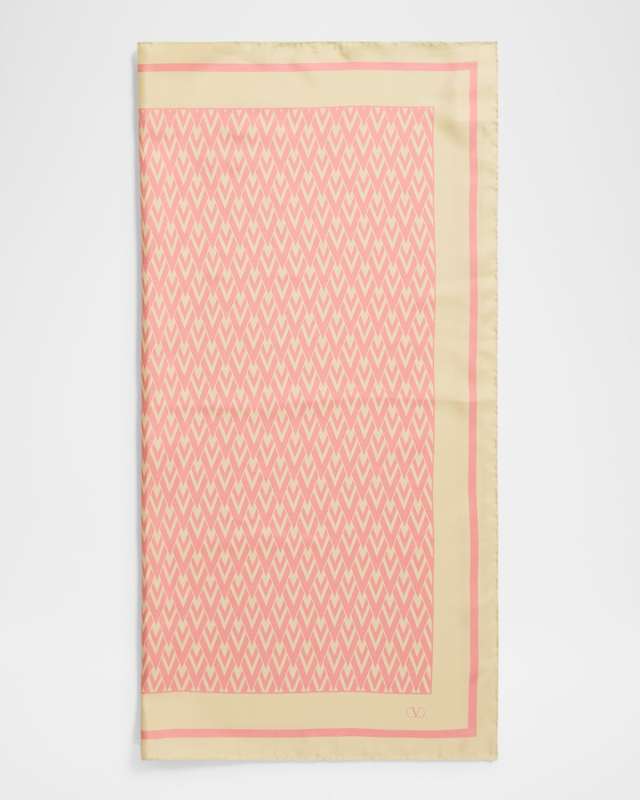 Monogram-Print Silk Scarf